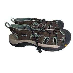Keen Newport H2 Brown & Teal  Slip On Rubber Toe Women's Sandal#1003481 Size 10